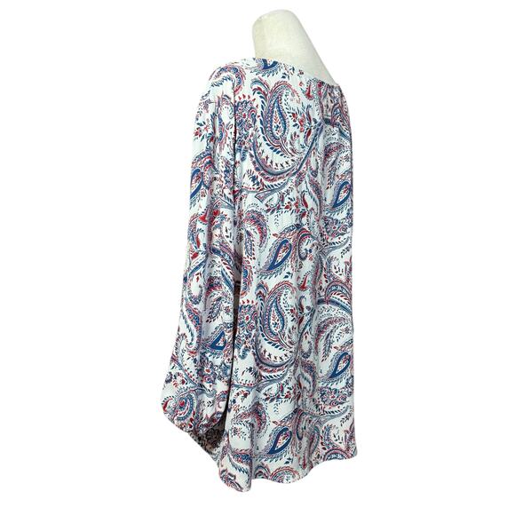 Chicos Cutout Blouse Women 4 Plus Size Paisley Flowy Americana Career Office Top - Picture 6 of 11